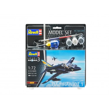 KIT PARA MONTAR REVELL MODEL SET AVIÃO BAE HAWK T.1 1/72 90 PEÇAS COMPLETO COM TINTAS COLA E PINCEL REV 64970